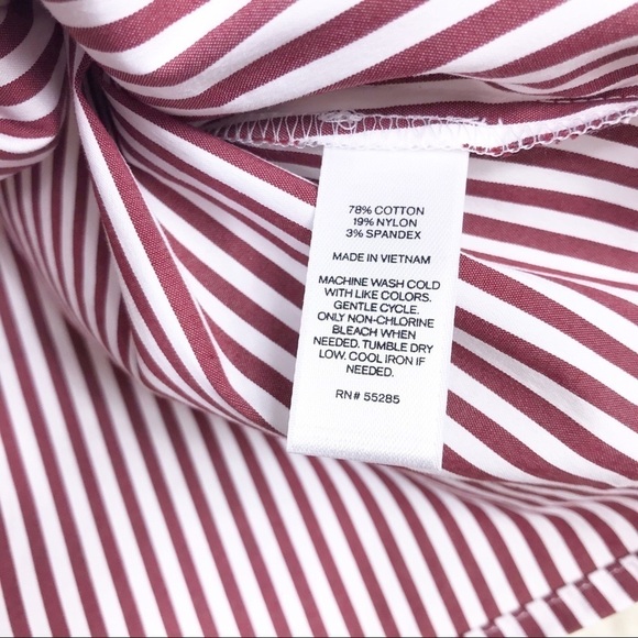 NWT Express Striped Keyhole Ruched Sleeve Top XS - Picture 5 of 8